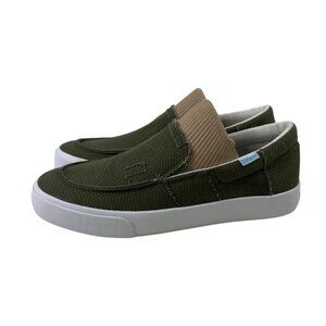 Obtaom Olive Green Slip On Shoes Canvas Sneakers Womens 8 Mens 6.5